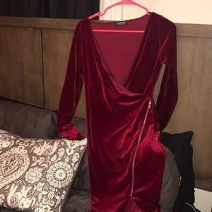 Velvet red dress